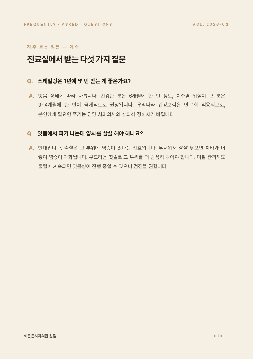 19면 FAQ 계속